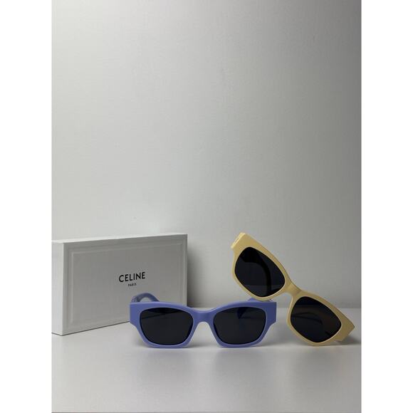 NEW Celine CL40197U Cat Eye Yellow Logo Sunglasses - Picture 4 of 9